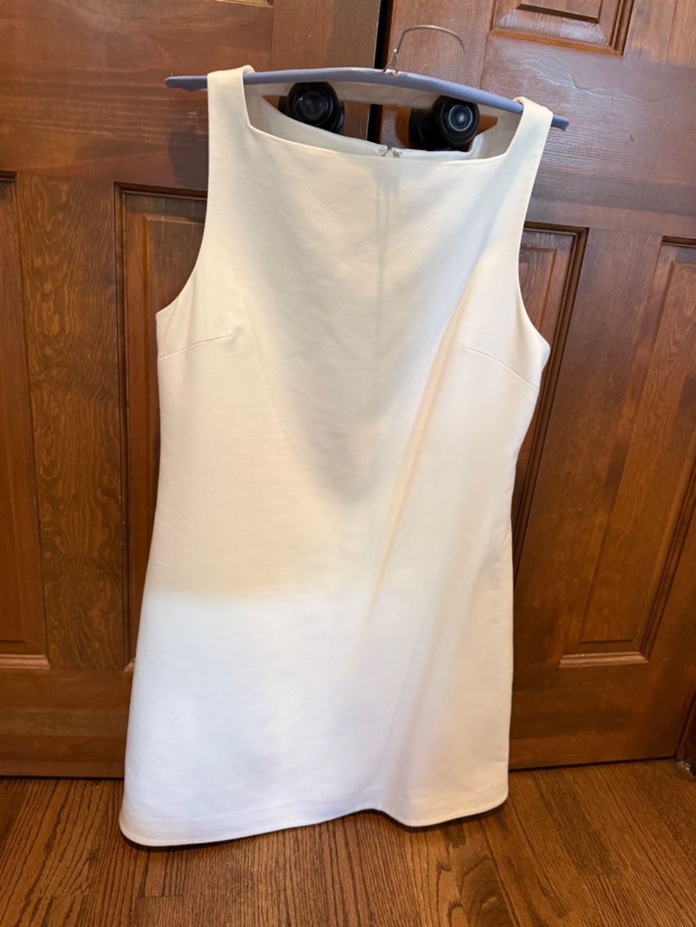 Theory Cream Sleeveless Shift Dress